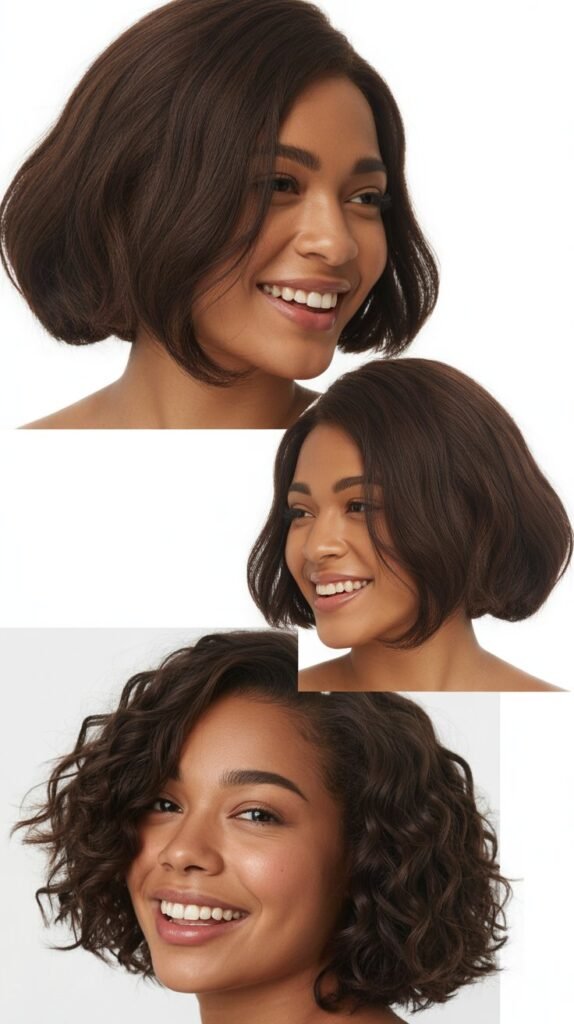 Dark Chocolate Brown Asymmetrical Bob