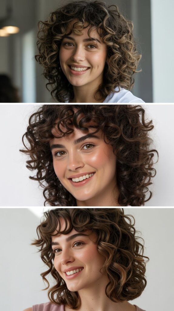 Curly Hair with Bangs