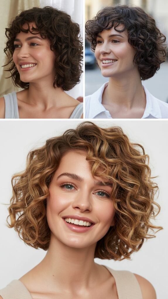Shoulder-Length Curly Bob