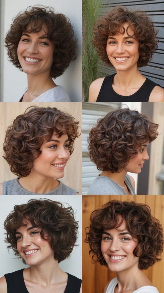Curly Layered Shag Bob