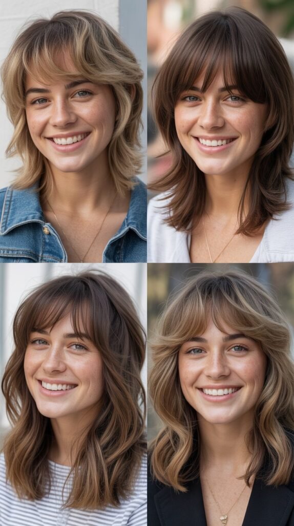 The Classic Curtain Bangs with Long Layers