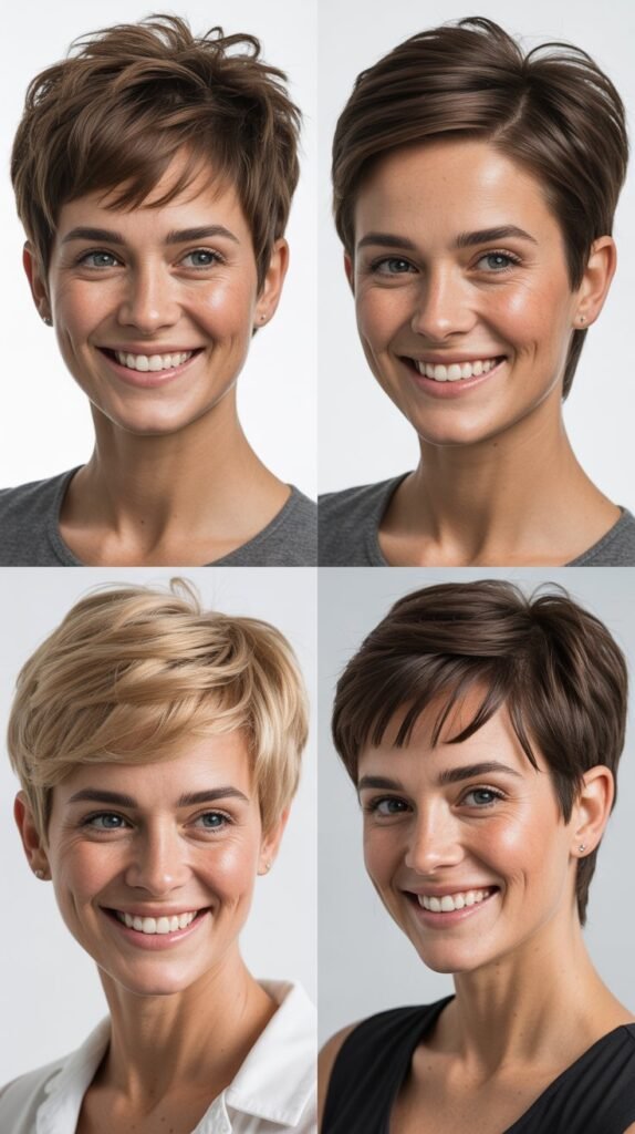  Layered Crown Pixie with Short Sides