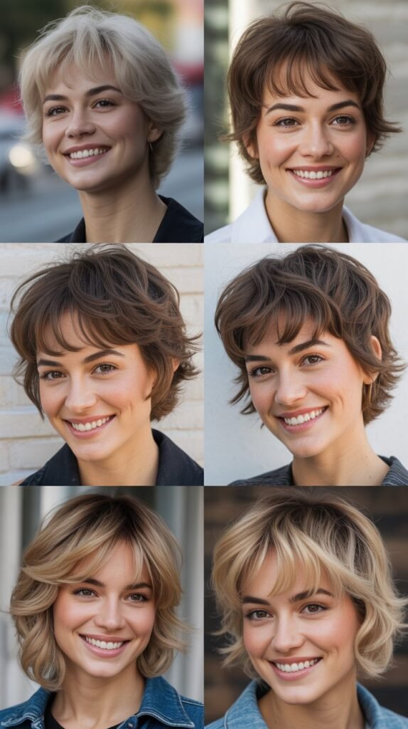 Feathered Wispy Bangs with V-Cut Layers