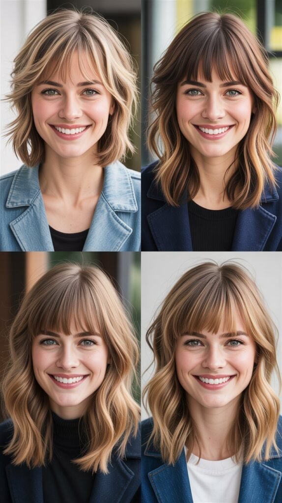 Choppy Wispy Bangs with Textured Layers