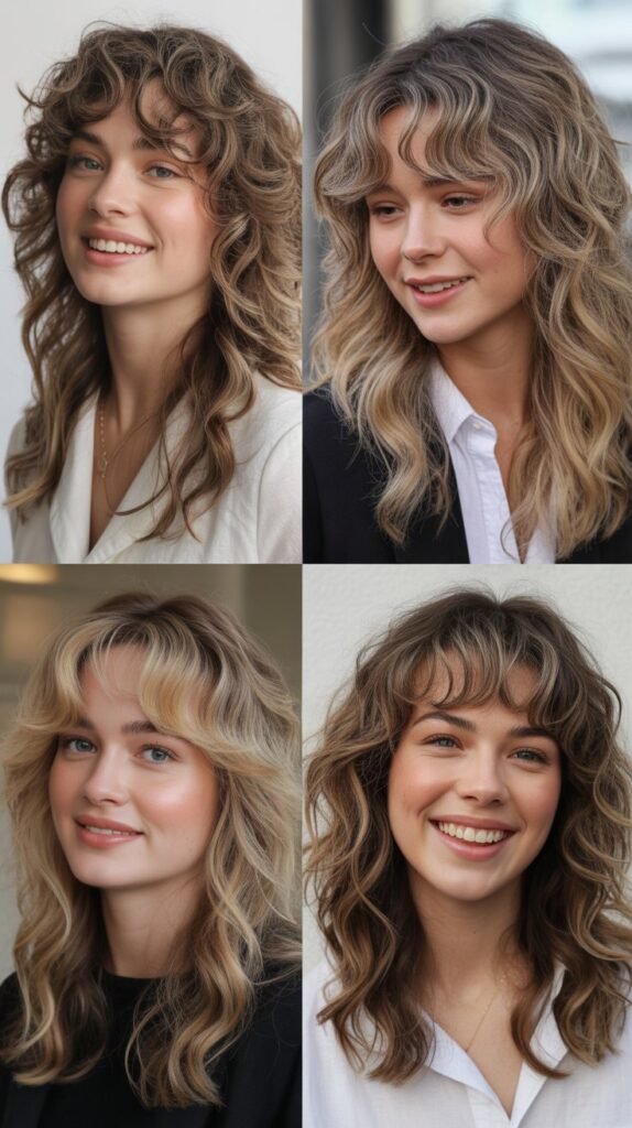  Face-Framing Curtain Bangs With Long Layers