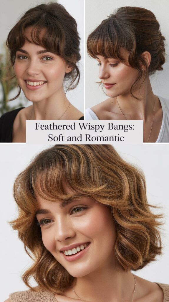Feathered Wispy Bangs: Soft and Romantic