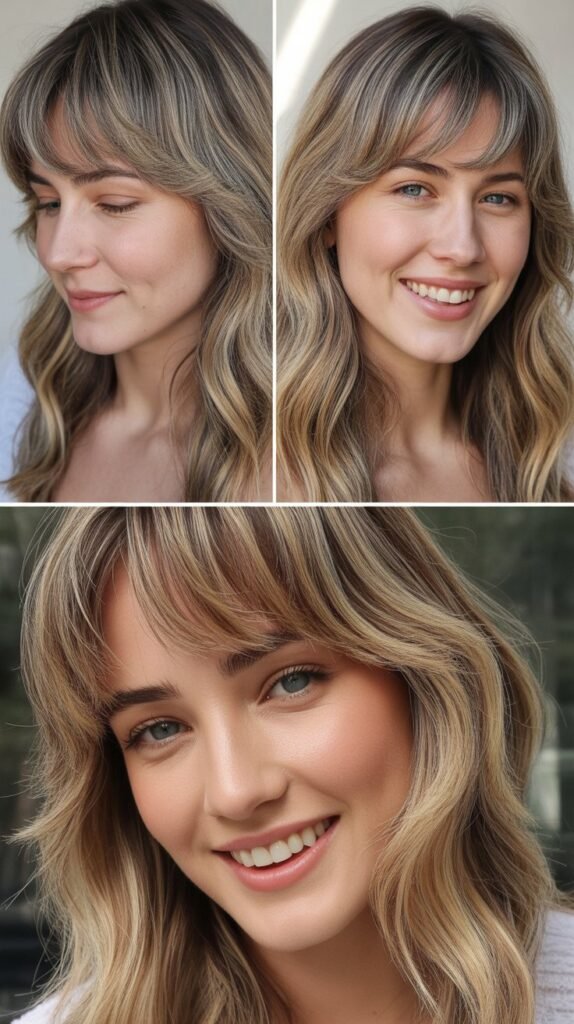 Wispy Bangs with Money Pieces