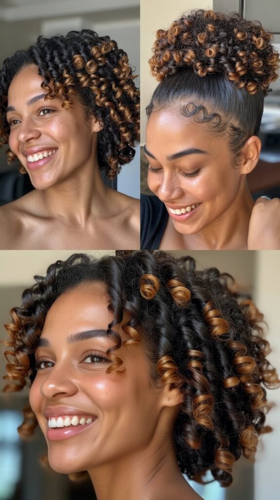 Finger Coils With Caramel Tips