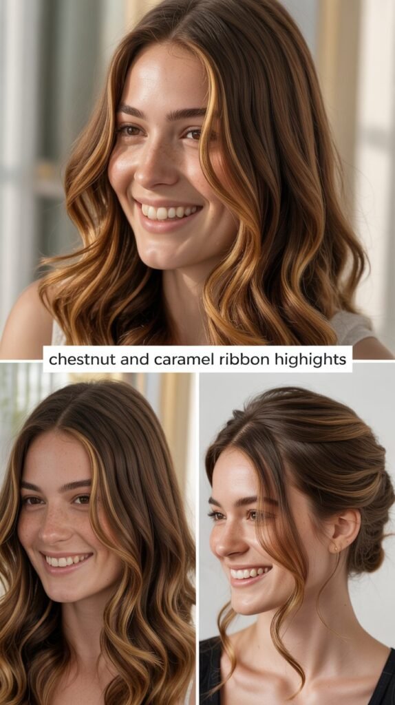 Chestnut and Caramel Ribbon Highlights