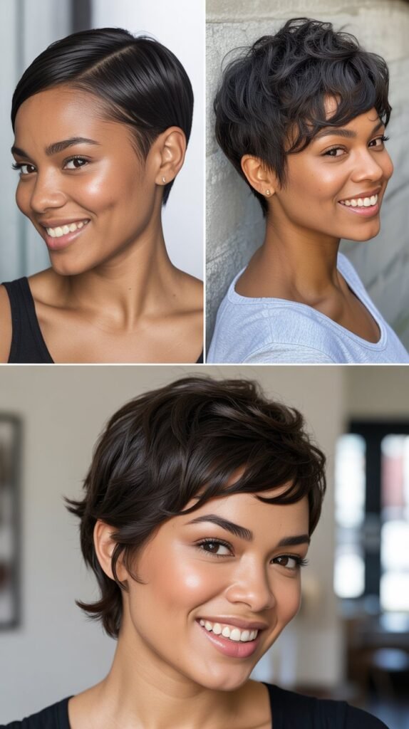  Pixie with Slicked Side and Textured Top