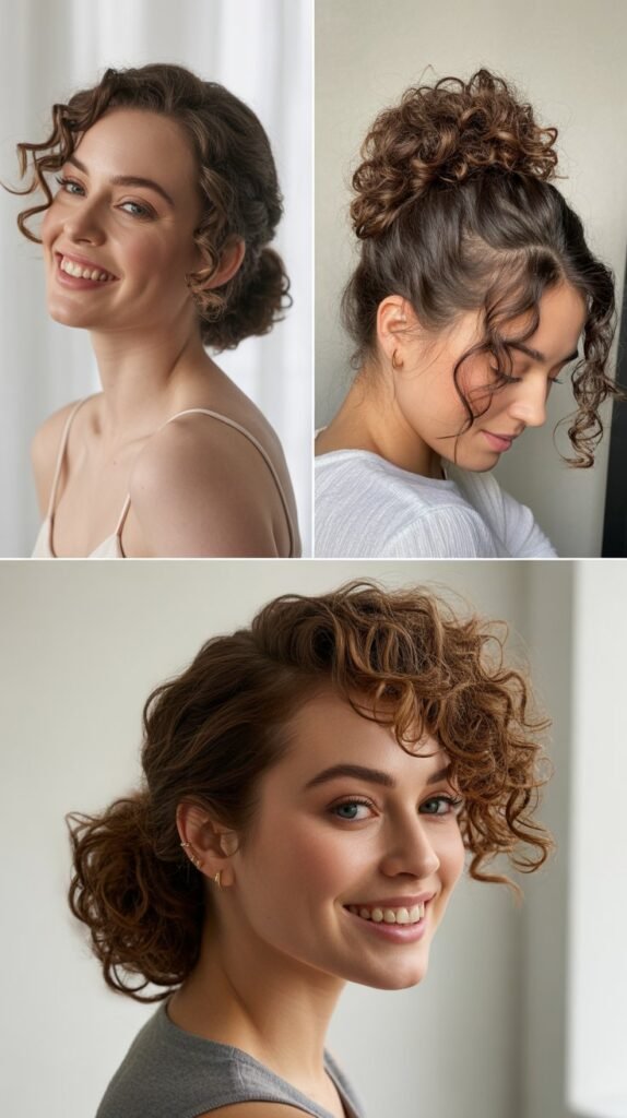 Curly Chignon with Textured Finish