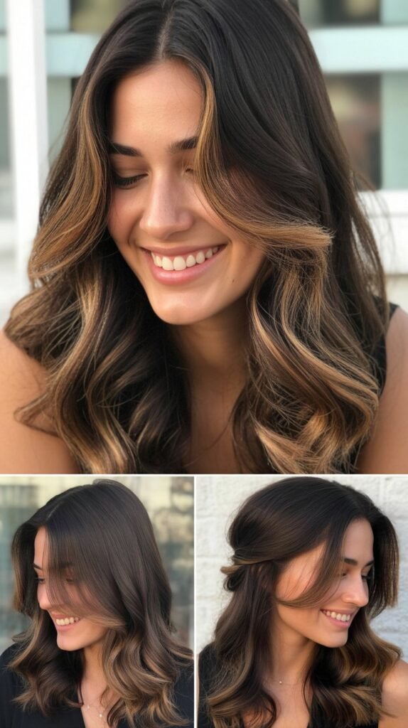 Dark Chocolate Brown Money Piece