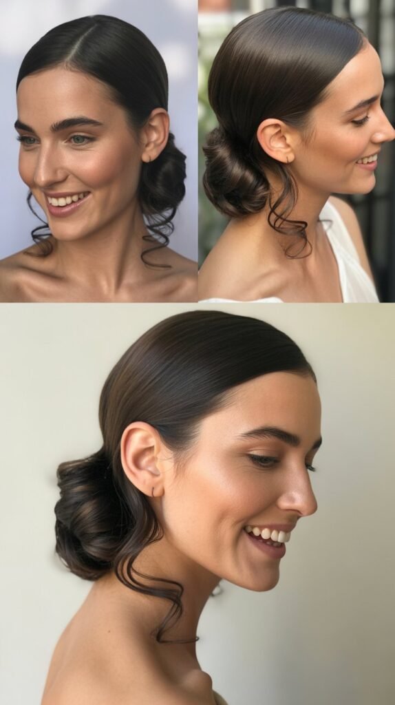 Asymmetrical Pin-Back with Trailing Curls