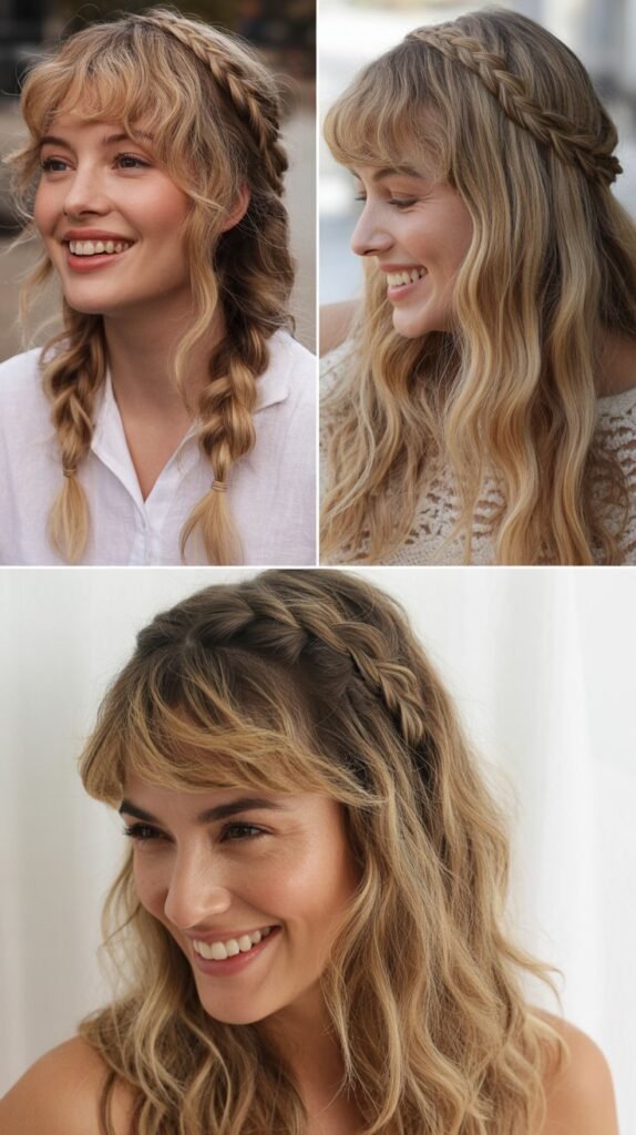 Wispy Bangs with Braided Elements