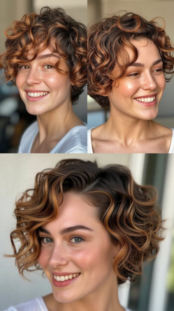 Auburn Peekaboo with Layered Pixie Curls