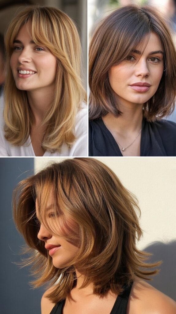  Medium-Length Cuts: The Sweet Spot for Wispy Bangs and Layers