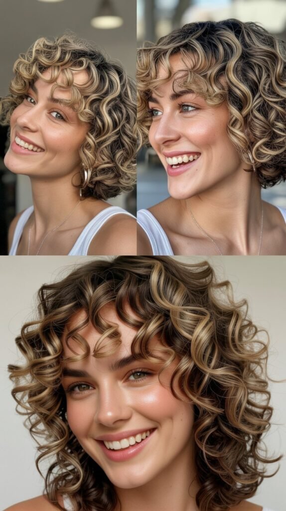Curly Butterfly Haircut With Dimensional Highlights