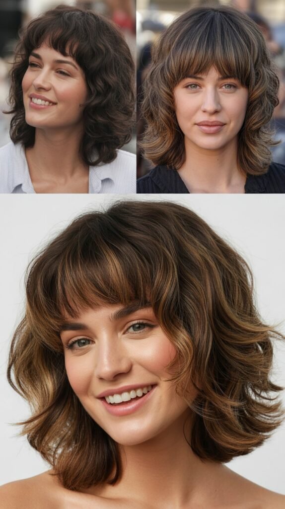 Layered Shag with Blunt Bangs