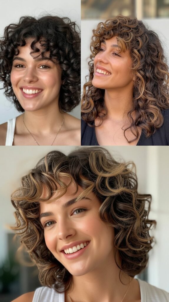  Voluminous Curly Graduation Cut