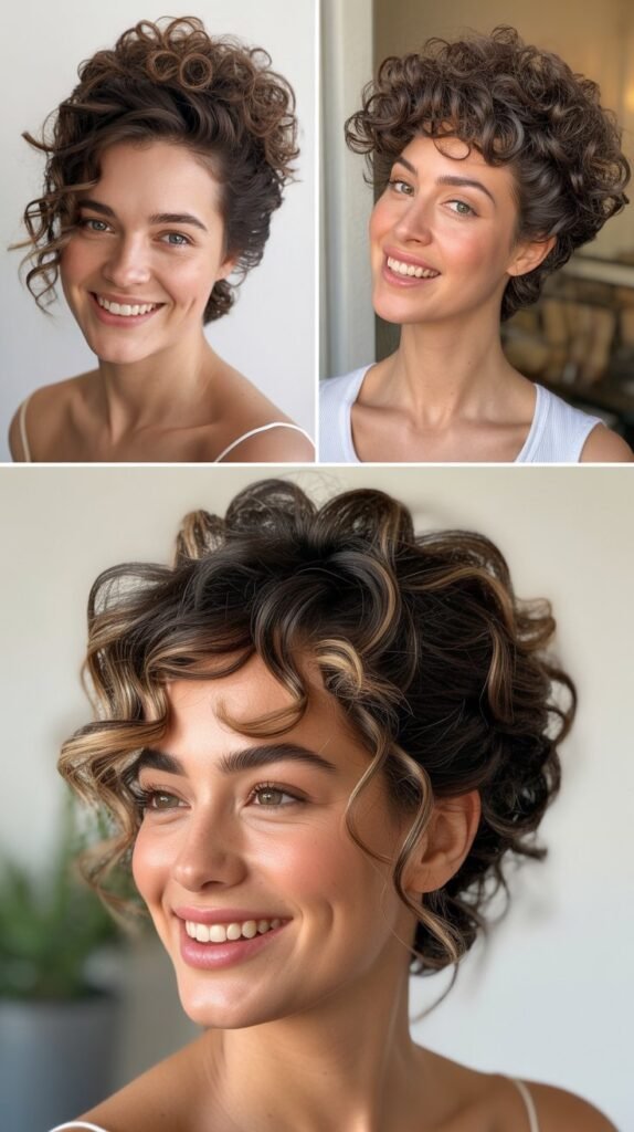  Messy Curly Pompadour