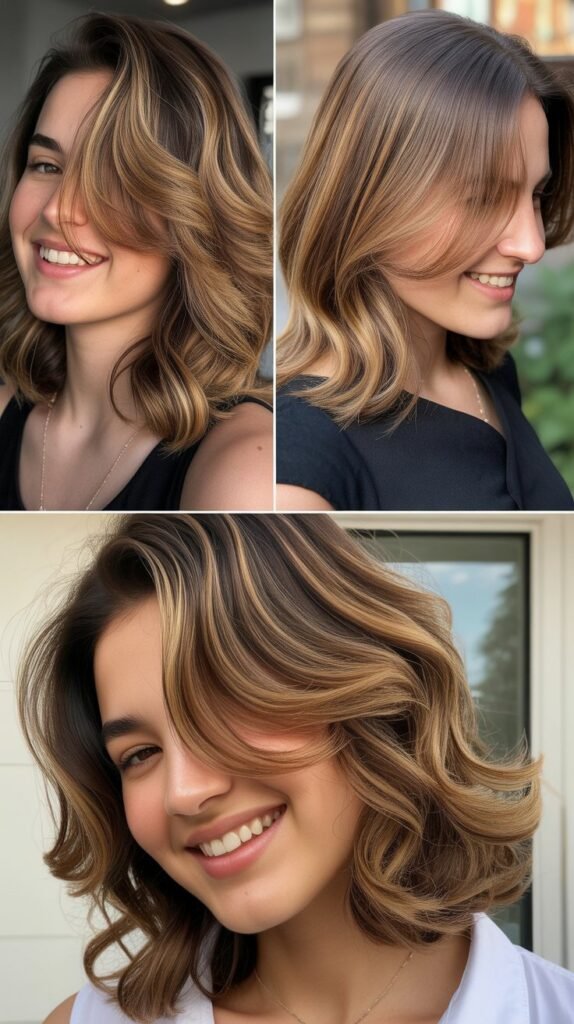 Caramel Highlights for Medium Length Hair