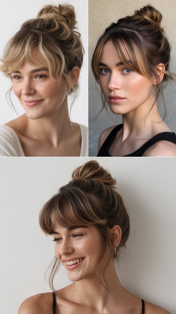 Wispy Bangs with Top Knots