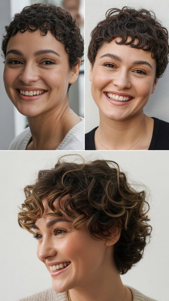 Short Curly Crop with Texture