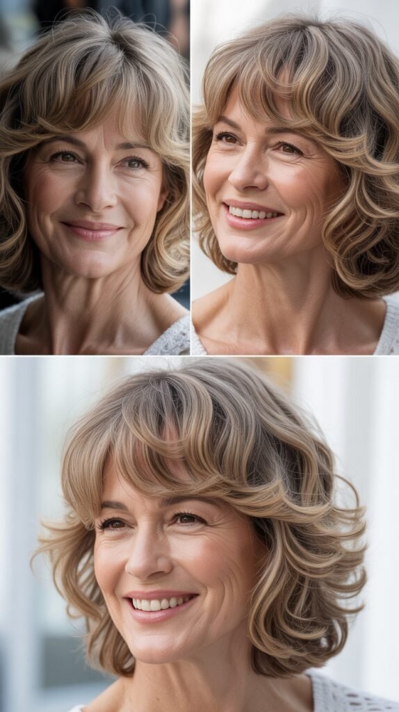  Beach Waves with Bardot Bangs