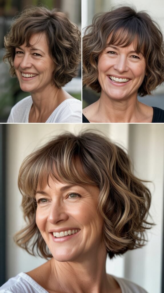 Messy Bob with Textured Fringe