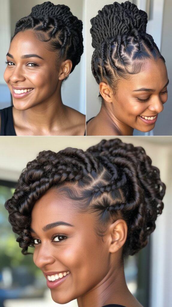 Dark Chocolate Brown Flat Twist Updo
