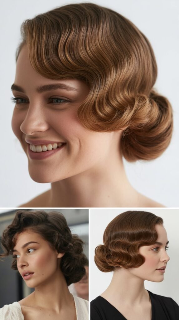 Deep Side Part with Vintage Waves