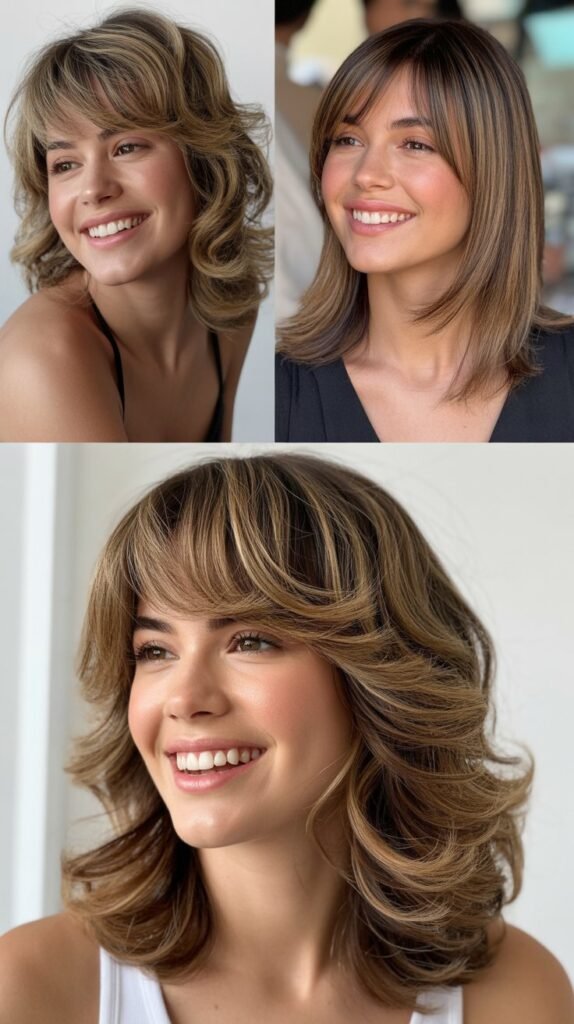 Side-Swept Wispy Bangs With Cascading Layers