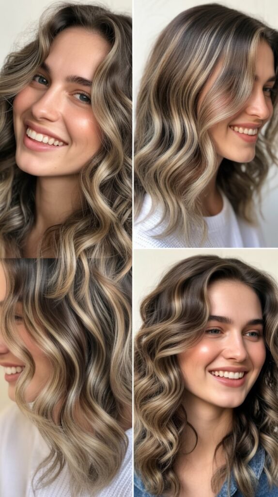 Subtle Ash Blonde Balayage on Loose Curls