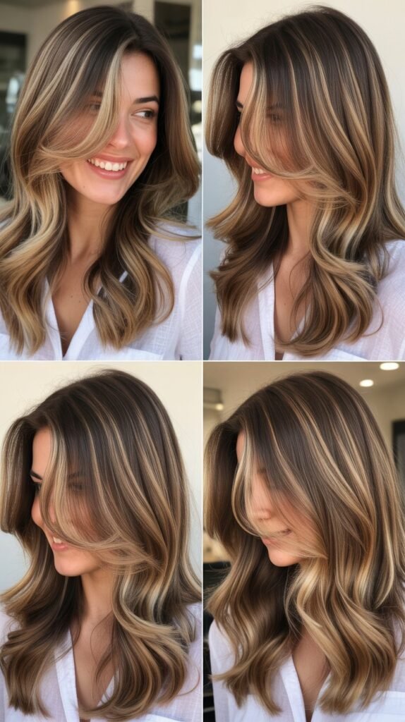 Praline Balayage with Angle-Cut Layers