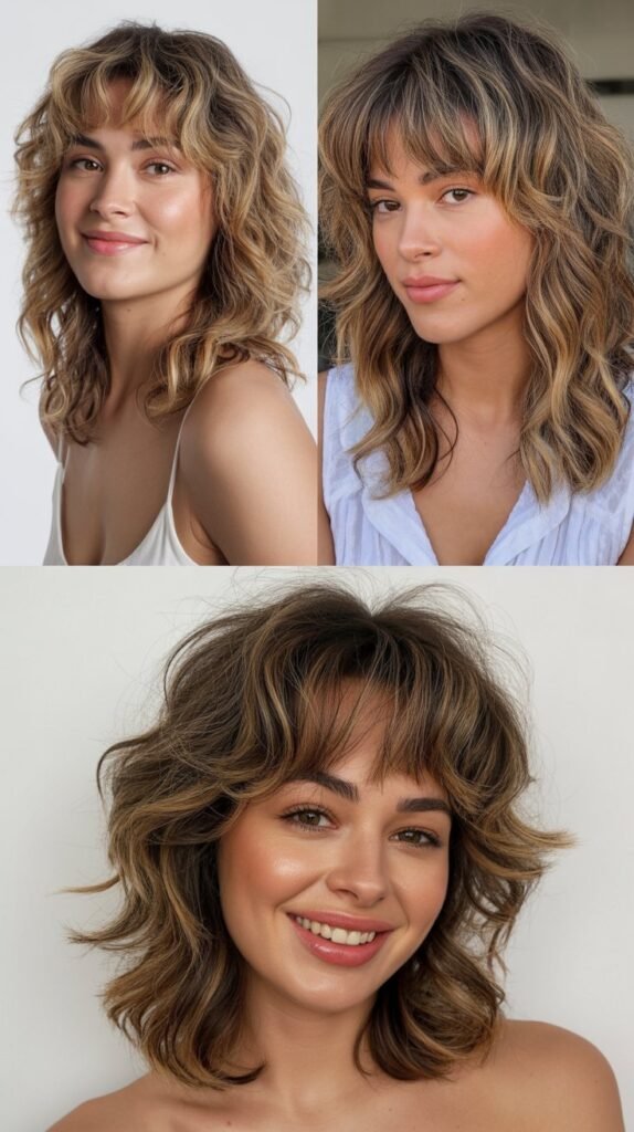 Tousled Waves With Piecey Bangs