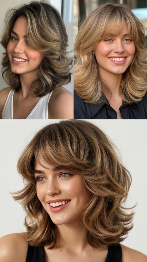 Voluminous Layers With Curtain Bangs