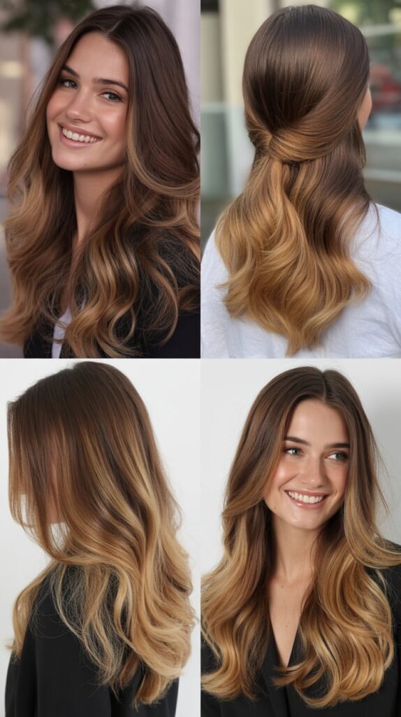  Ombré Dark Chocolate to Caramel Extensions