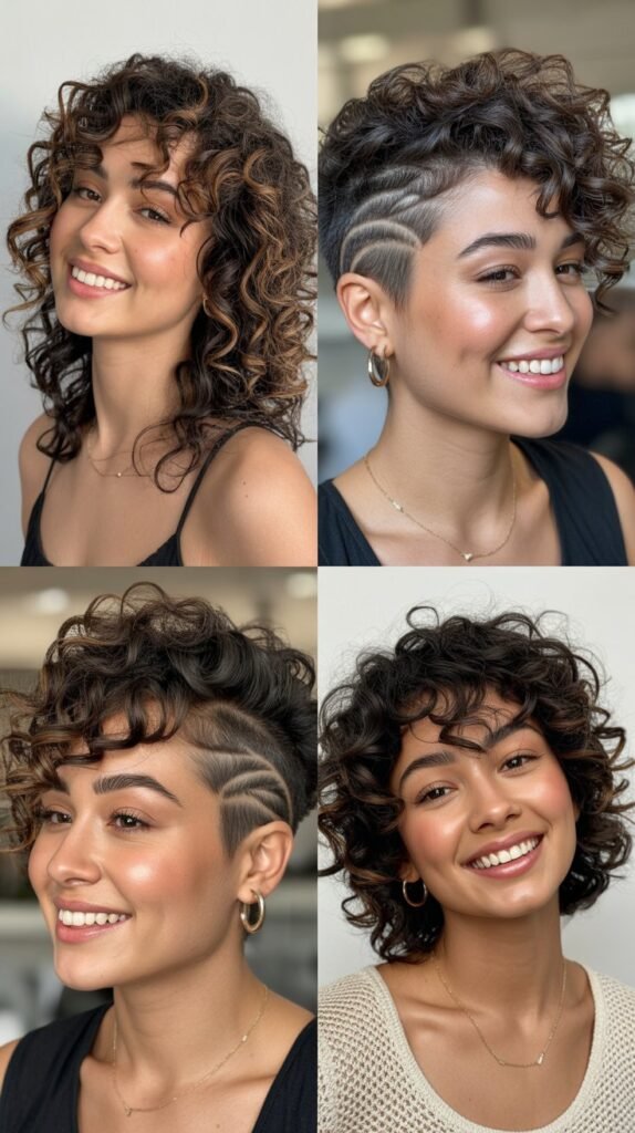 Curly Undercut Layers