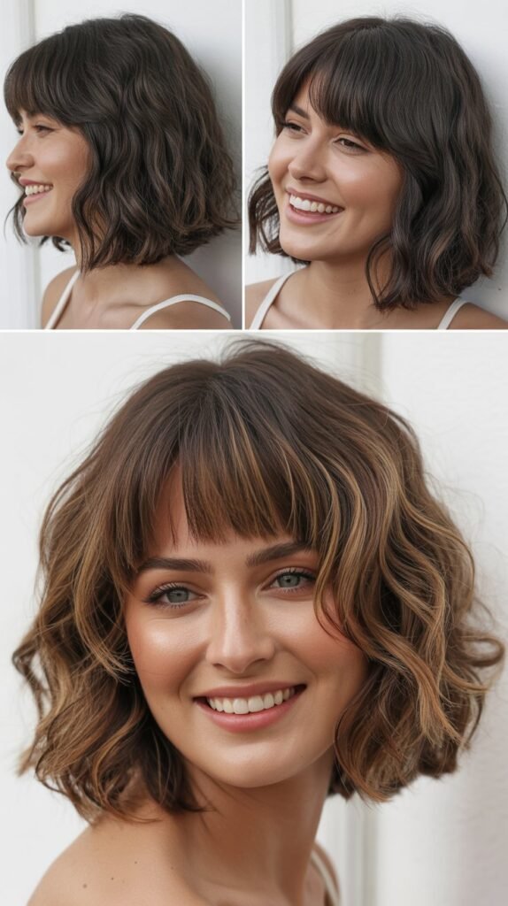 Textured Bob With Curtain Fringe