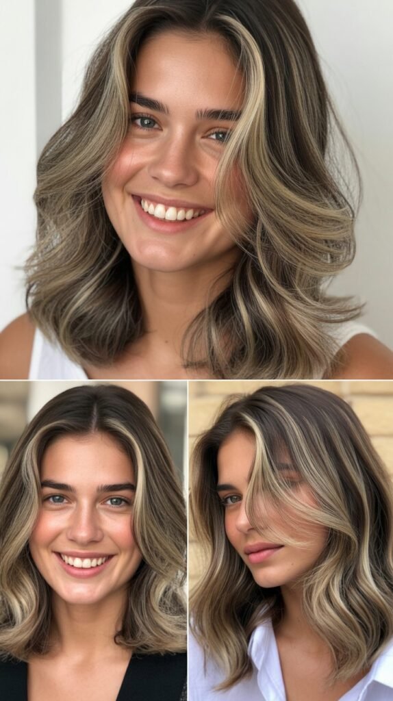 Pearl Ash Highlights with Layered Waves