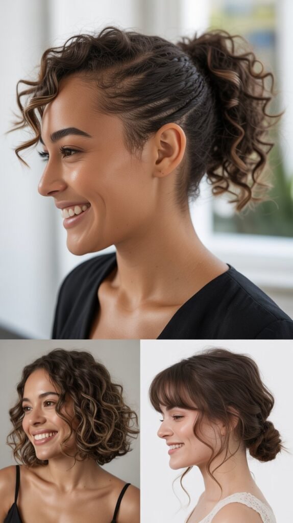 Curly Undercut Ponytail Style