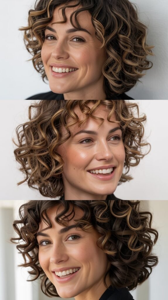 Stacked Curly Bob with Volume