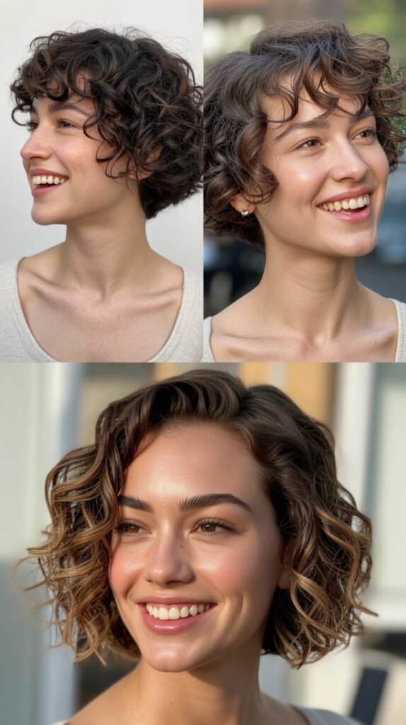 Curly Disconnected Undercut Bob