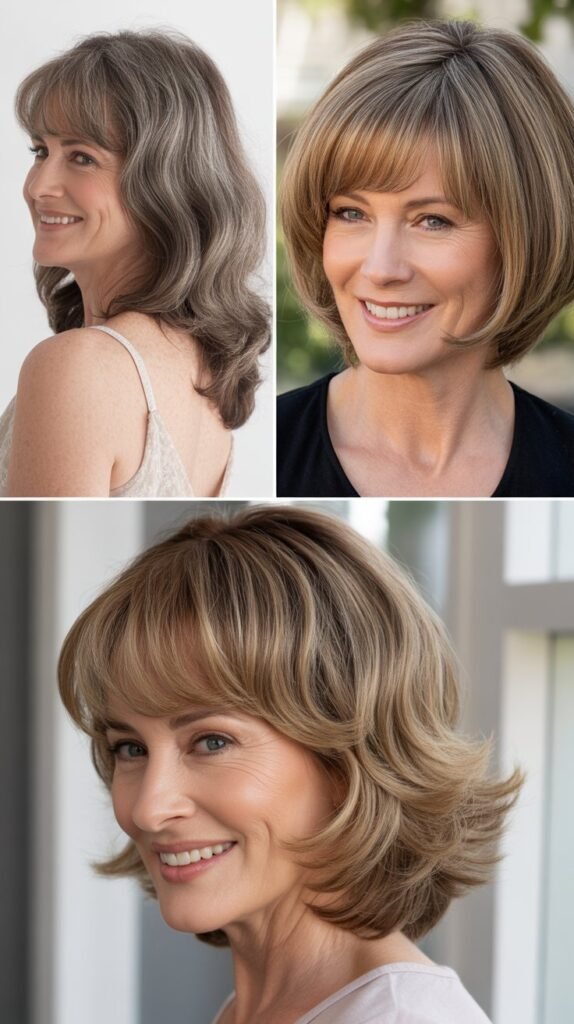 Wispy Curtain Bangs for Soft Elegance