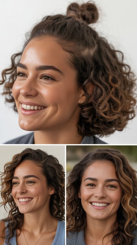 Half-Up Top Knot with Curls