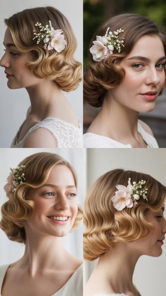  Vintage Finger Waves with Flower Combs