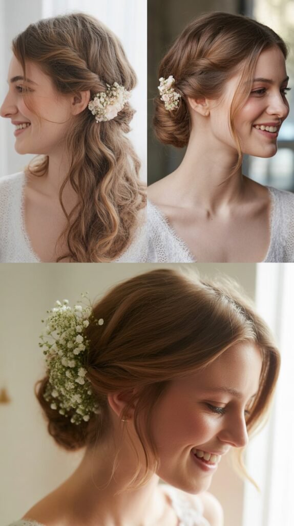  Pulled-Back Sides with Floral Barrette