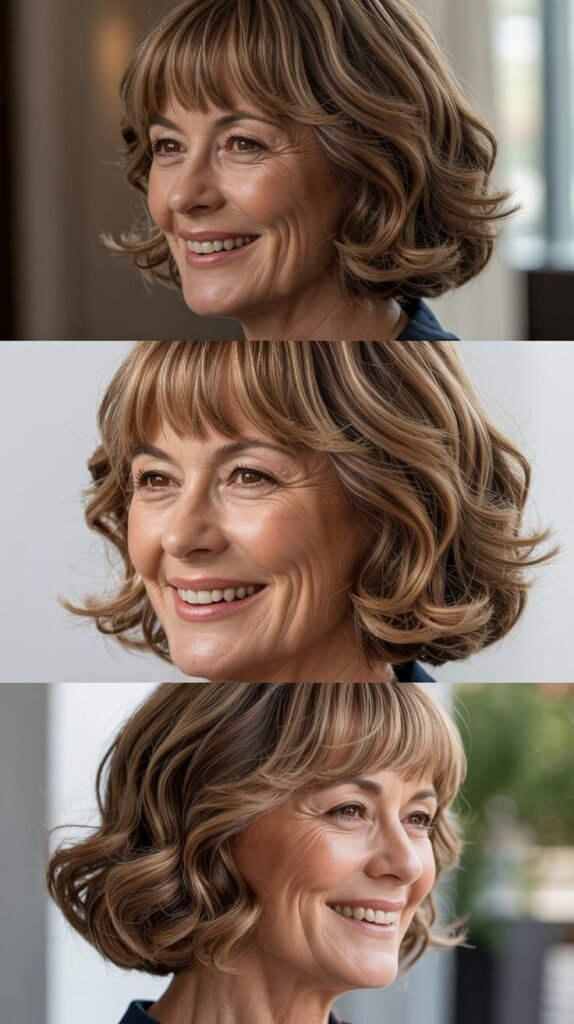  Wavy Bob with Curtain Fringe