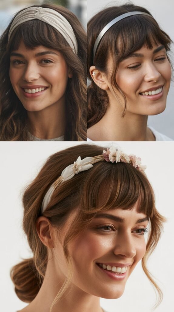 Headbands and Accessories with Wispy Bangs