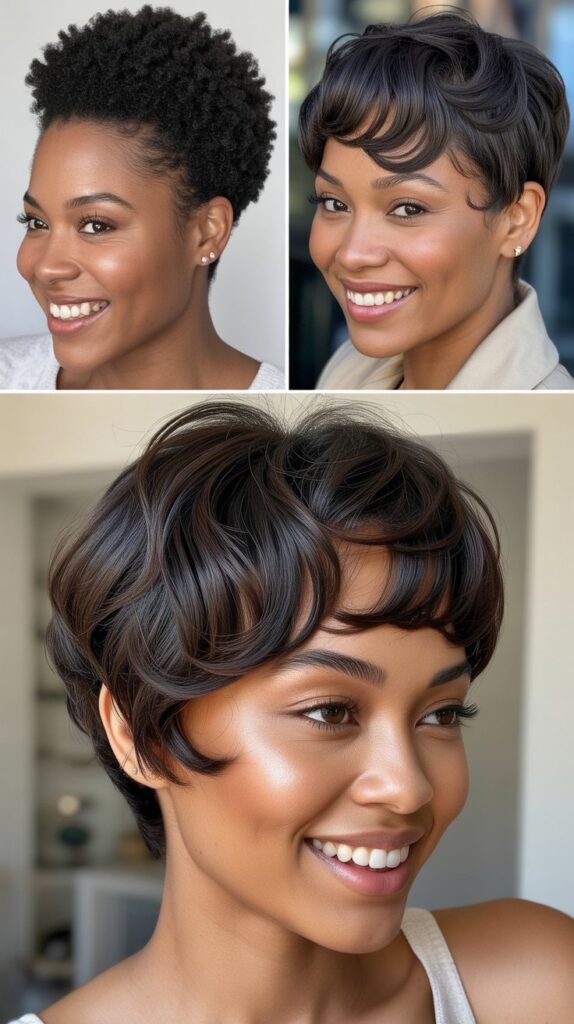 Pixie with Swooped Bangs